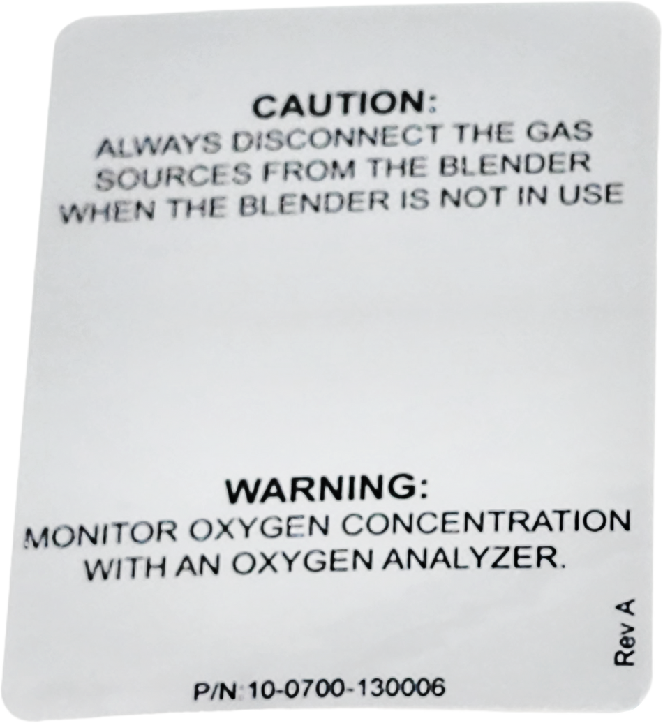 Bird/Vyaire/Amvex Caution Warning Label
