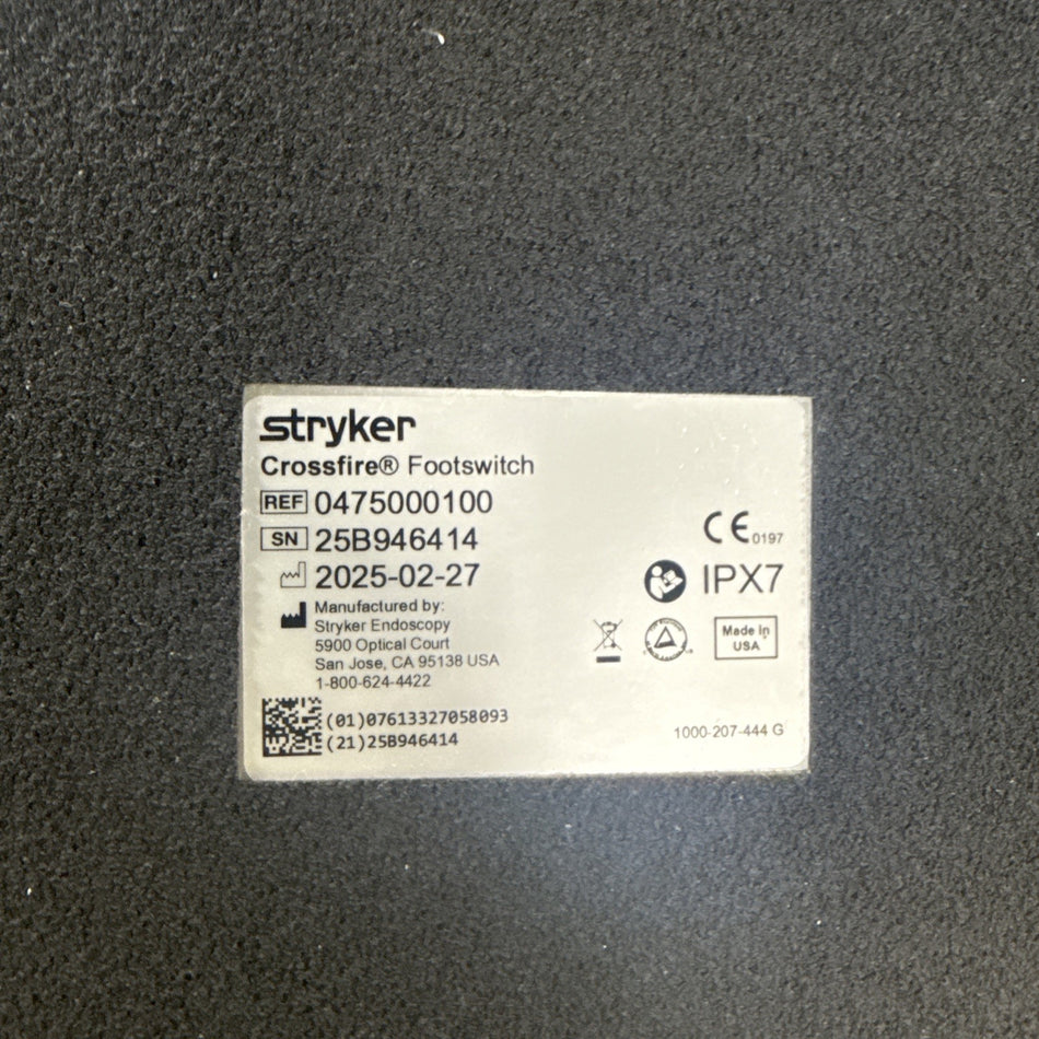 Stryker 0475-000-100 Crossfire Footswitch