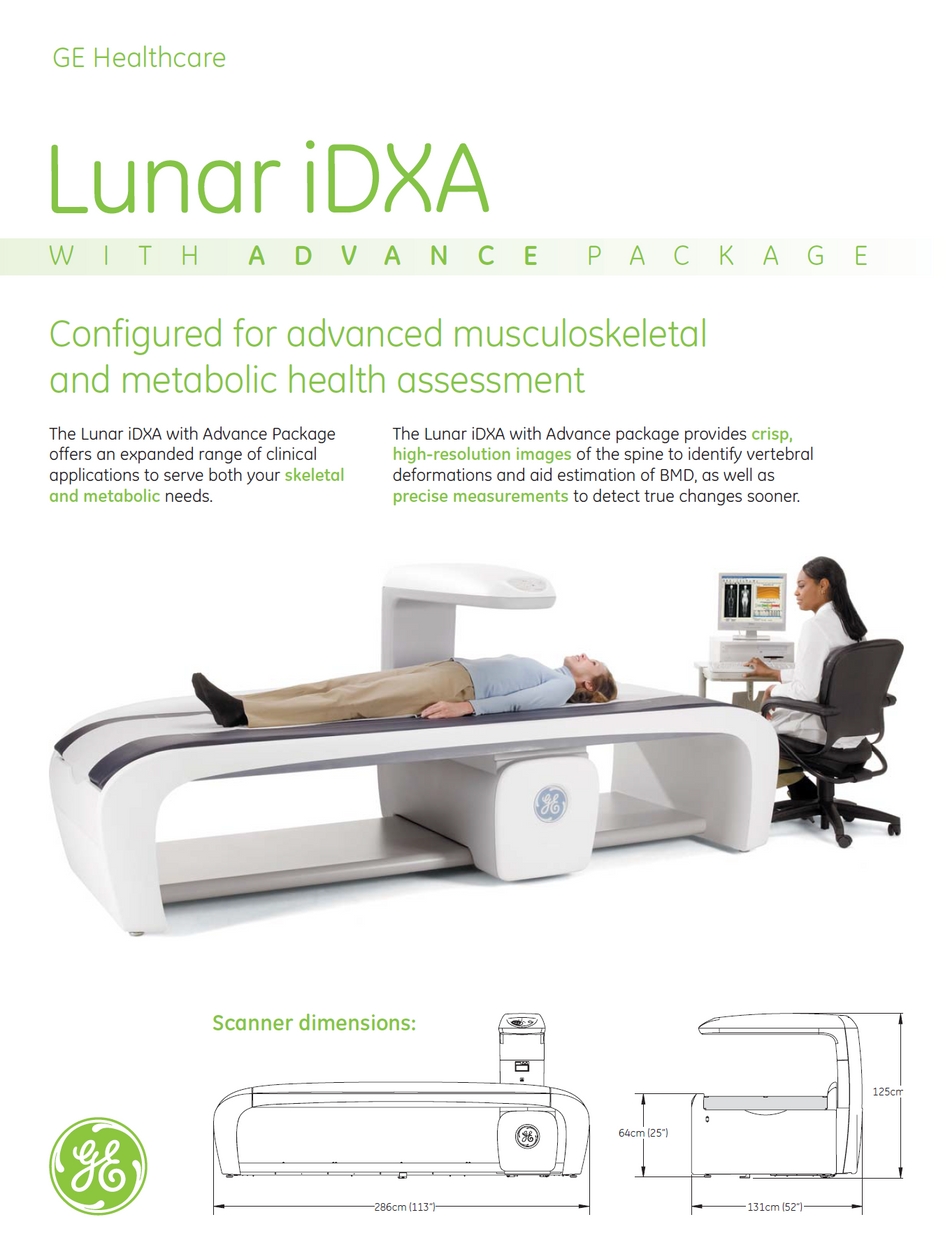 GE Lunar iDXA Advance Bone Densitometer