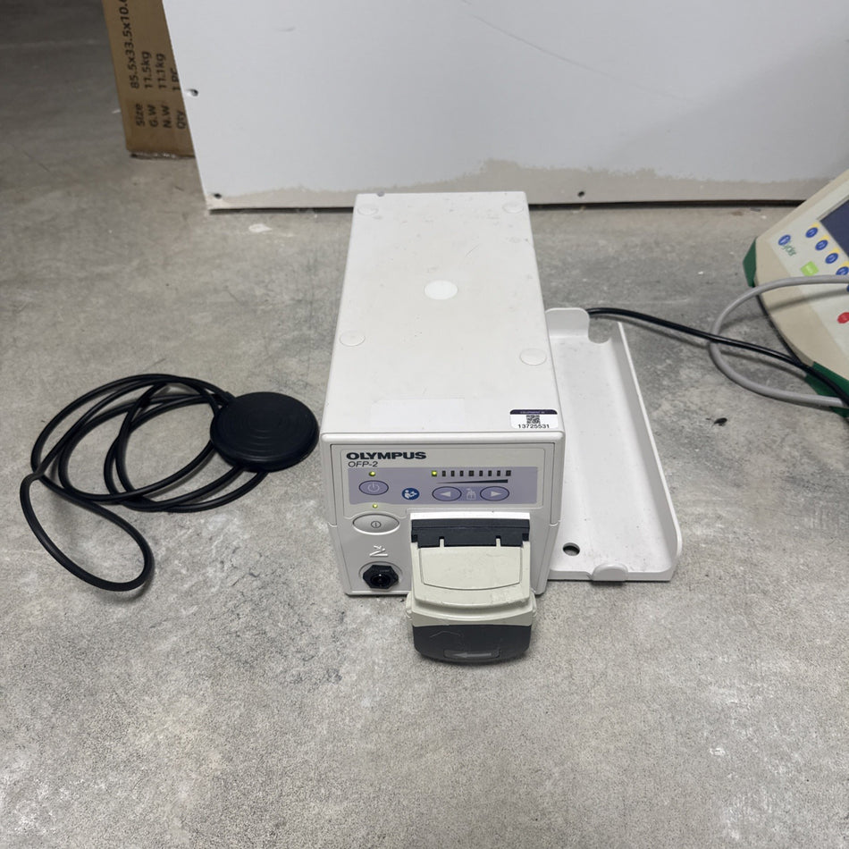 Olympus OFP-2 Endoscopy Flushing Pump Irrigation Unit w/ Footswitch & Power Cable